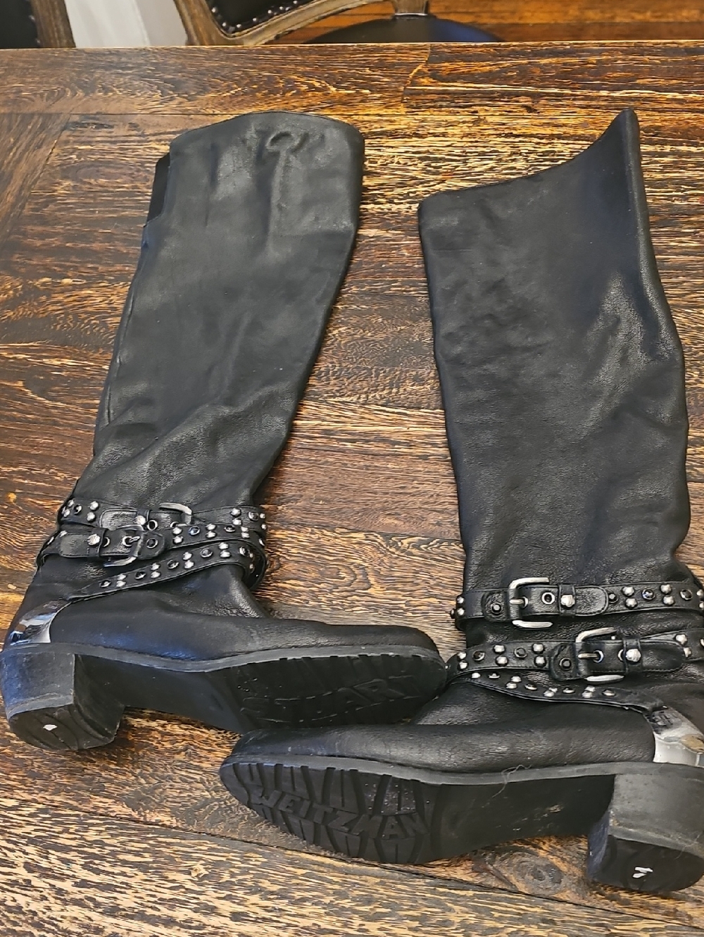 Stuart Weitzman Pull On gorgeous Western Boots. 7 Like New Slightly Over Knee
